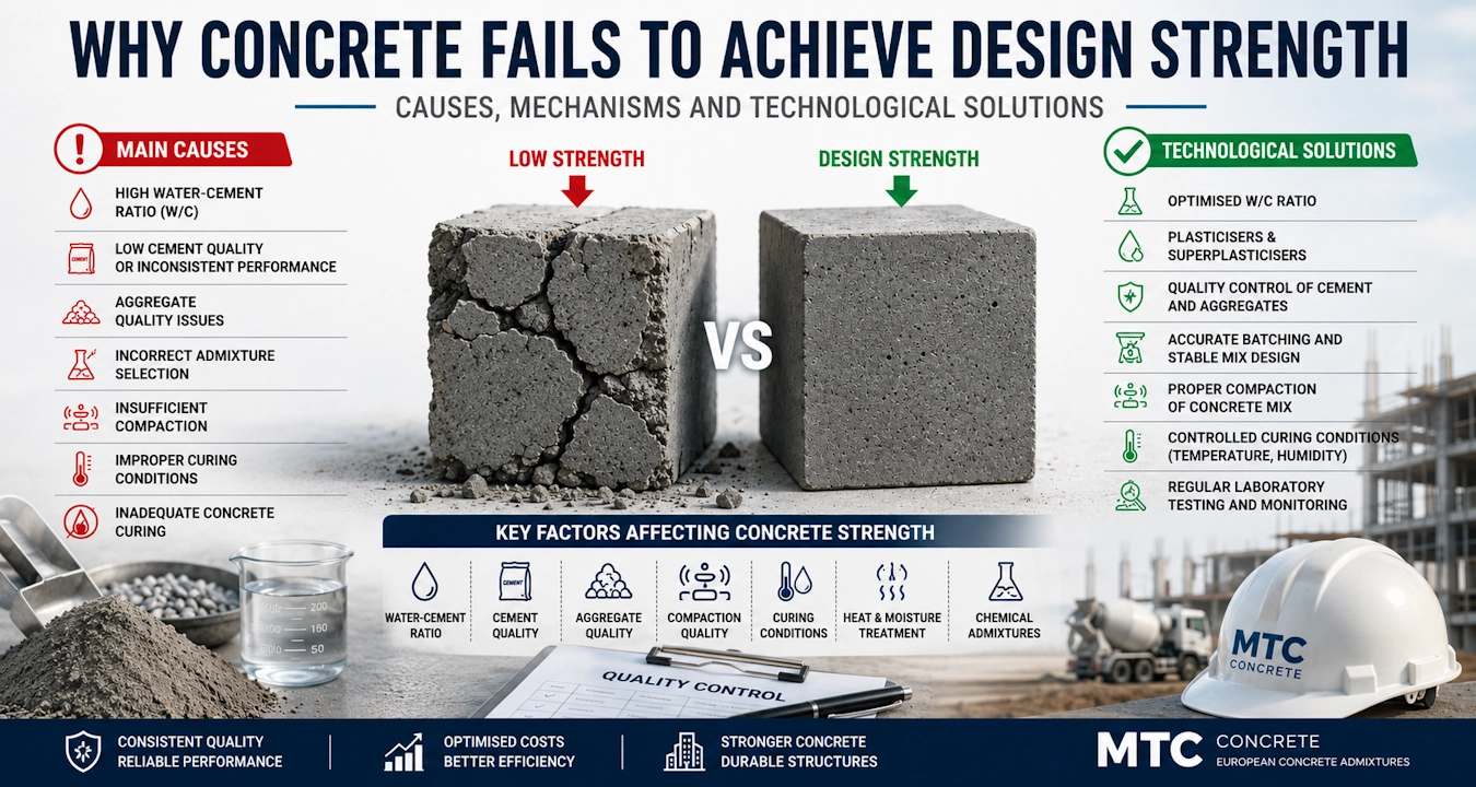 WHY CONCRETE FAILS TO ACHIEVE DESIGN STRENGTH
